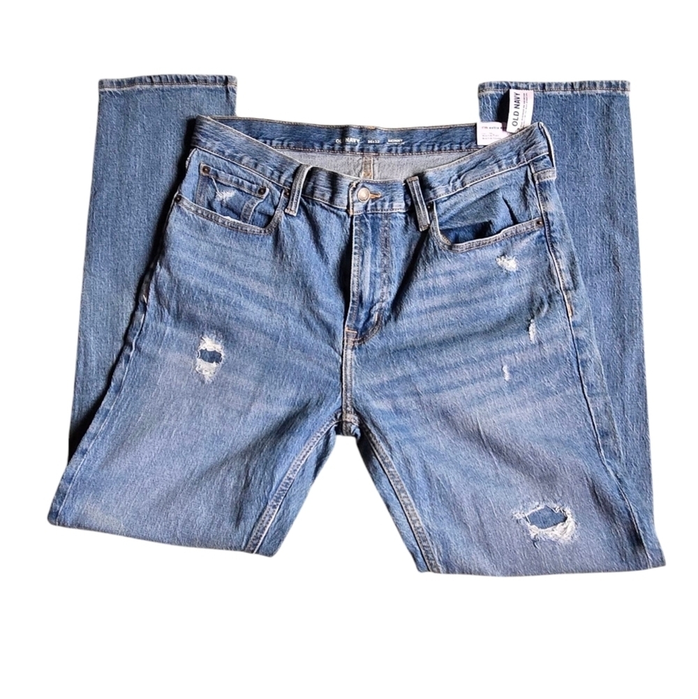Old Navy Men's Blue Distressed Jeans 36x32